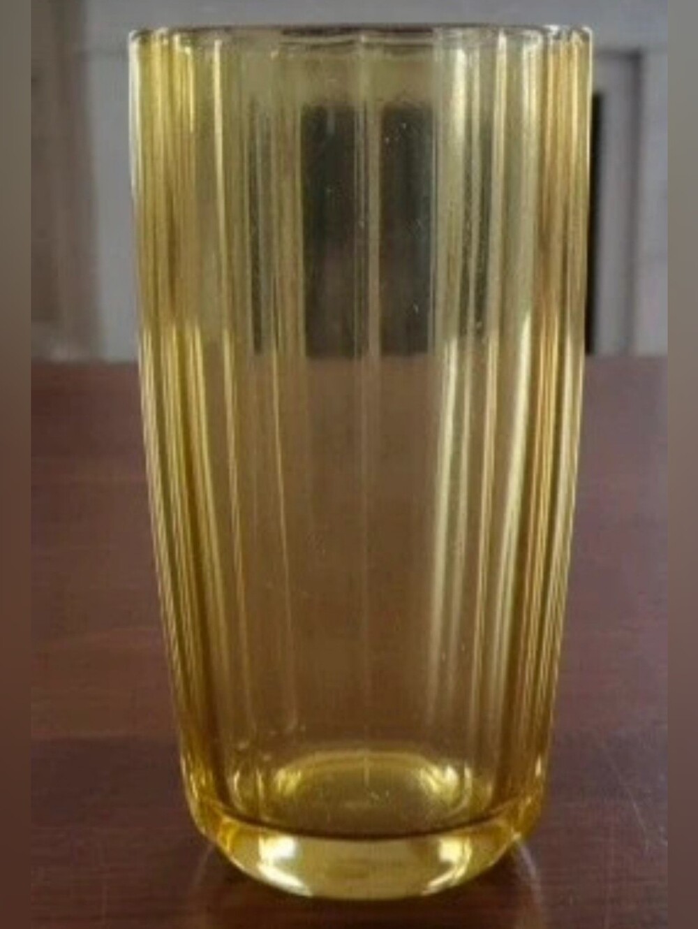 Vintage mid-century amber drinking glass